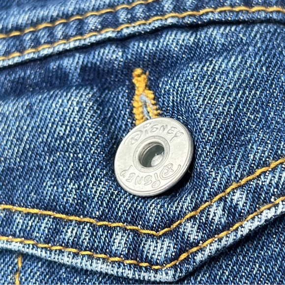 Disney Tinkerbell Denim Jean Jacket Faux Fur Lined Women's Embroidered MED VTG - Picture 13 of 17